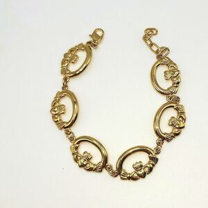 SOL D'OR Irish Celtic Claddagh bracelet  gold plated